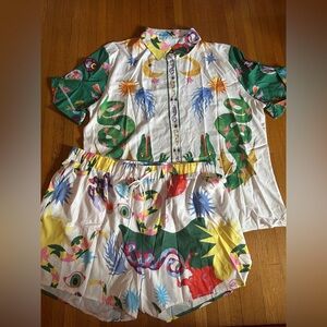 Dragon Motif Matching Shirt & Short Set, Size 6X, NWOT